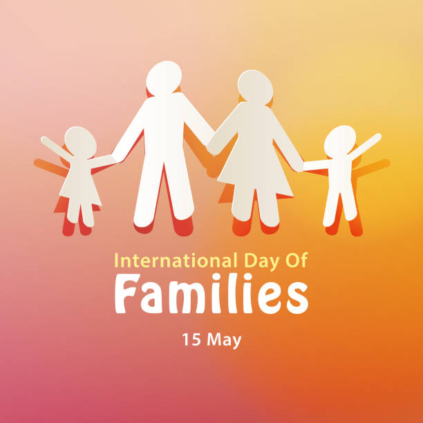 International Day of Families 15 May Celebrating the International Day of Families on 15 May annually with paper cutting of a family holding hands together reflecting the importance of family happy family stock illustrations