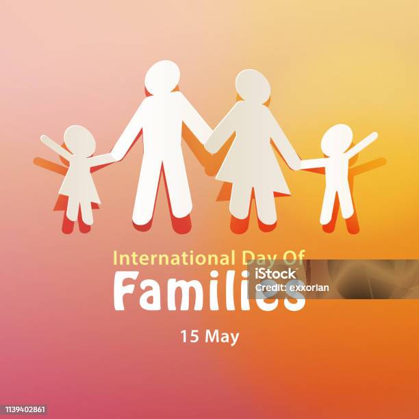 International Day Of Families 15 May Stock Illustration - Download Image Now - Family, Day, Papercutting