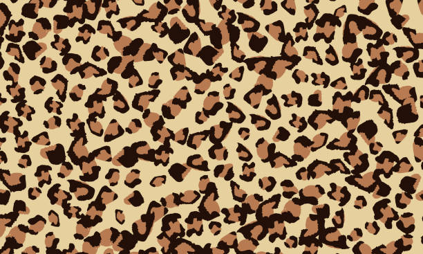 ilustraciones, imágenes clip art, dibujos animados e iconos de stock de diseño de estampado de leopardo. patrón de piel animal. - brown silk satin backgrounds