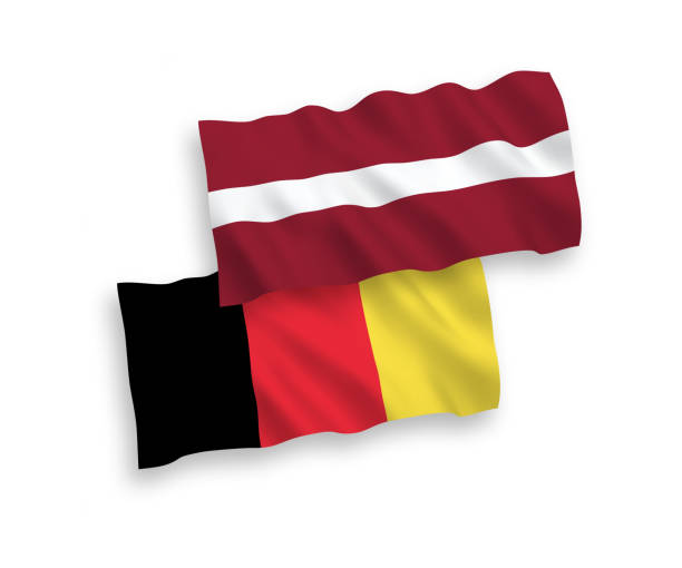 istock Flags of Belgium and Latvia on a white background 1139412232