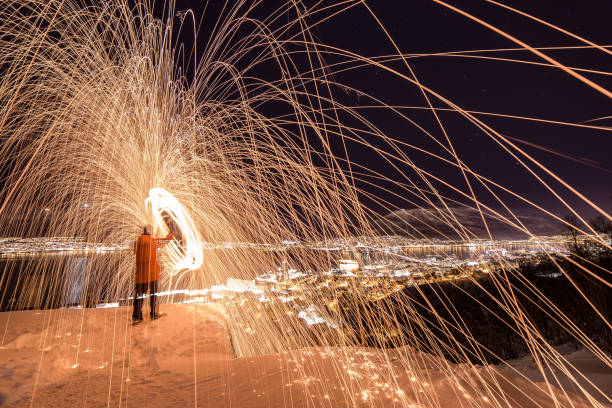 istock Sparks spinning in Tromso Norway 1139415637