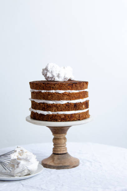 istock Delicious sliced carrot cake on white background with copy space 1139416689