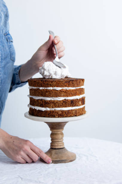 istock Delicious sliced carrot cake on white background with copy space 1139416701
