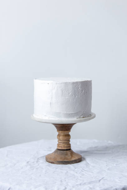 istock vegetarian wedding or birthday white cake on a white background 1139416723