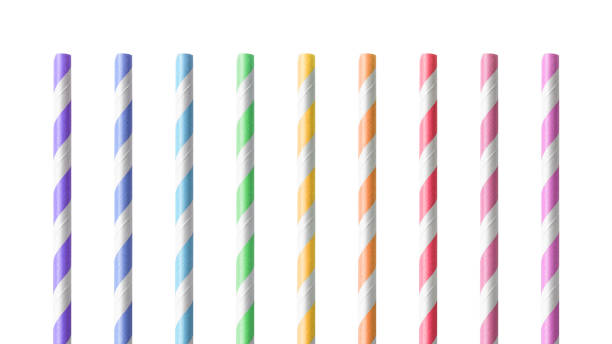 Colorful drinking Straws isolated on white background. Drink tube made from paper material. ( Clipping path ) Colorful drinking Straws isolated on white background. Drink tube made from paper material. ( Clipping path ) straw stock pictures, royalty-free photos & images