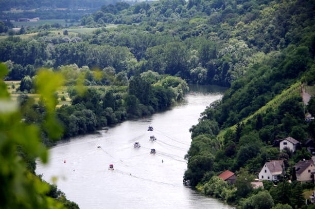 istock Excursion with Motorboats on a River in Southern Germany 1139419447