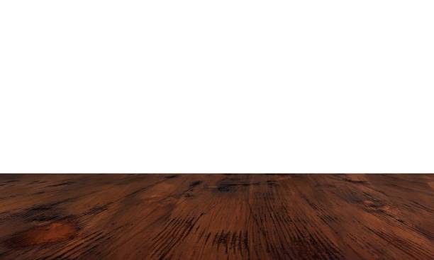 istock Washed oak wood parquet floor Isolated on white wall. 1139420500
