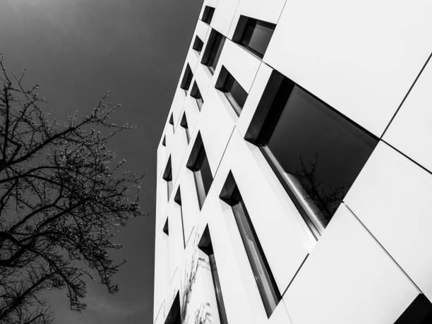 istock Detail of linear modern architecture in black and white 1139424959