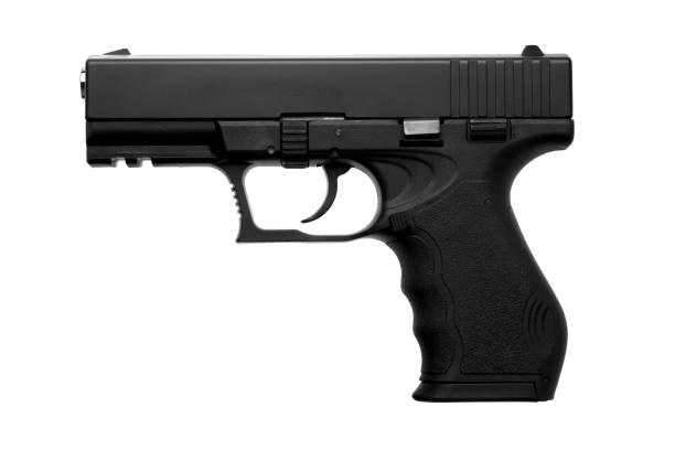 istock black gun pistol isolated on white background 1139429231
