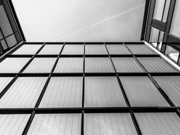 istock Detail of linear modern architecture in black and white 1139430175