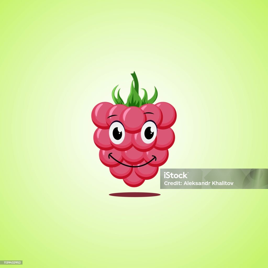 Red Raspberry Image Cartoon Red Simple Smiling Raspberry Cartoon Character Stock Illustration ...