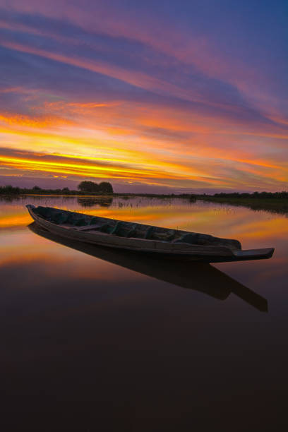 istock Boat at the lake, sunset shot 1139438398