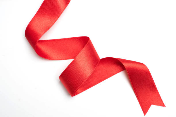 istock Red ribbon border isolated on white background 1139438968