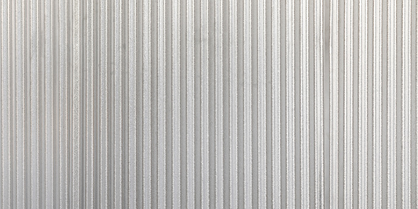 The corrugated grey metal panorama wall background. Rusty zinc grunge texture and background.