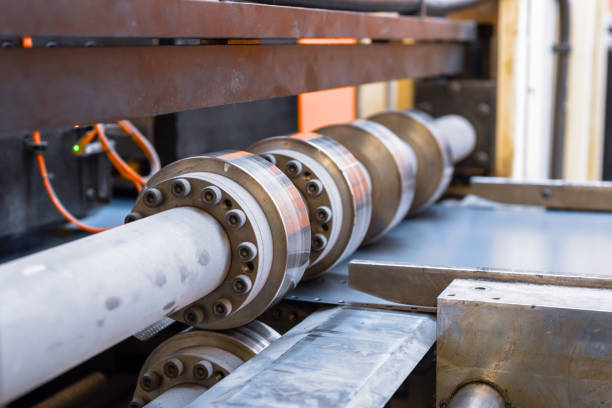 istock Roller forming machine. The interior of the plant producing a metal profile. 1139441490