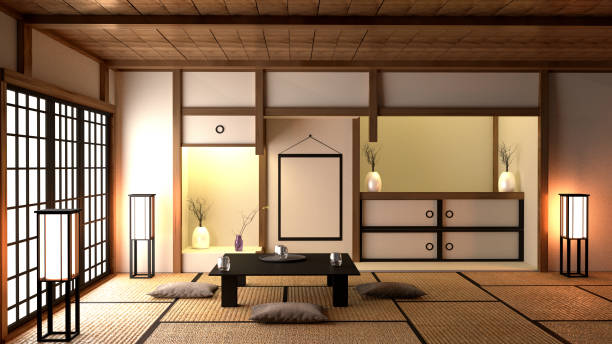 chambre design style japonais - the splits photos et images de collection