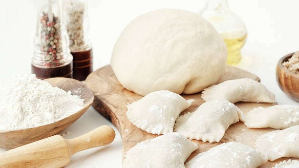 istock Homemade cooking dumplings with meat. Close-up. Selective focus 1139445127