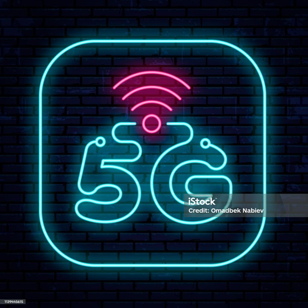 Neon Network Sign Vector Neon Sign 5g Network Stock Illustration - Download Image Now ...