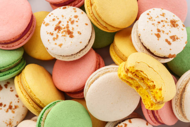 istock Heap of colorful macarons with various fillings. 1139449589
