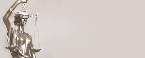 blindfolded lady justice or justitia wide banner background