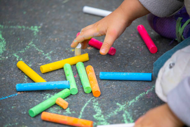 istock Outdoor, kid, floor, chalk, graffiti 1139451481