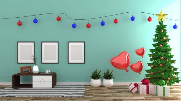 istock Christmas style , mint room interior, modern style. 3D rendering 1139455408