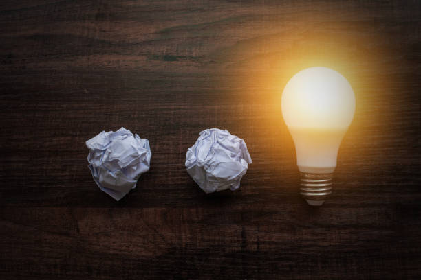 istock Idea and pure  bright energy concept, light bulb and paper 1139457562