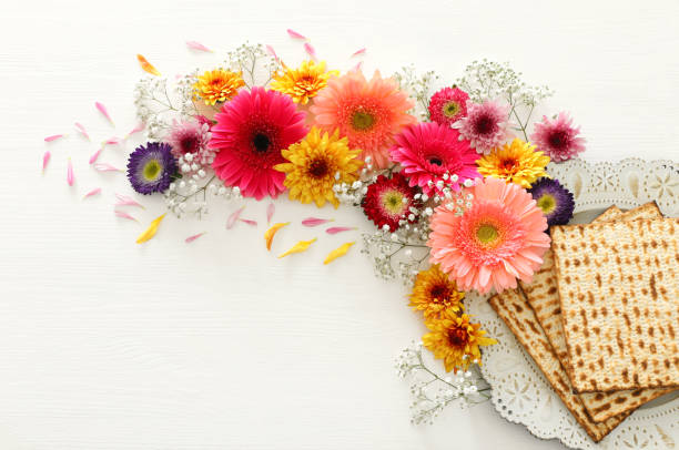 istock Pesah celebration concept (jewish Passover holiday). Top view flat lay 1139458022