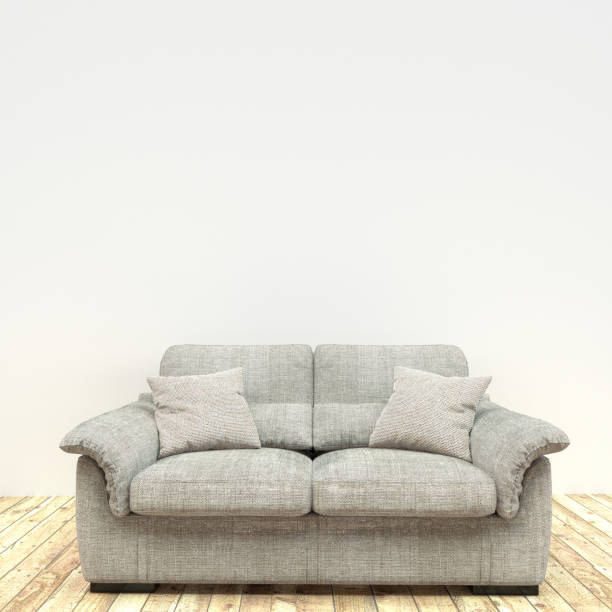 istock Beautiful white empty room-Living room interior design - with sofa and plants and windows on empty white wall background - Scandinavian style - empty room . 3D rendering 1139463779