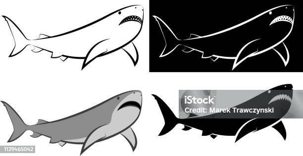 Shark Stock Illustration - Download Image Now - Logo, Shark, Aquatic Organism