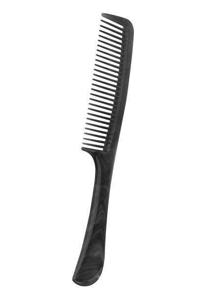 istock Black plastic comb with handle, isolated on transparent or white background 1139465048