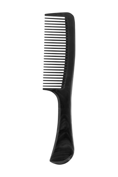 istock Black plastic comb with handle, isolated on transparent or white background 1139465055