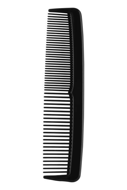 istock Black hair comb for man, isolated on transparent or white background. Front flat view 1139465059