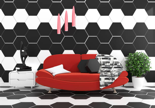 istock hexagon tile color black and white modern floor - minimal. 3d rendering 1139467547