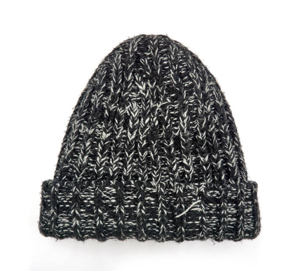 istock Women's hat . knitted hat isolated on white background.gray hat . 1139468950