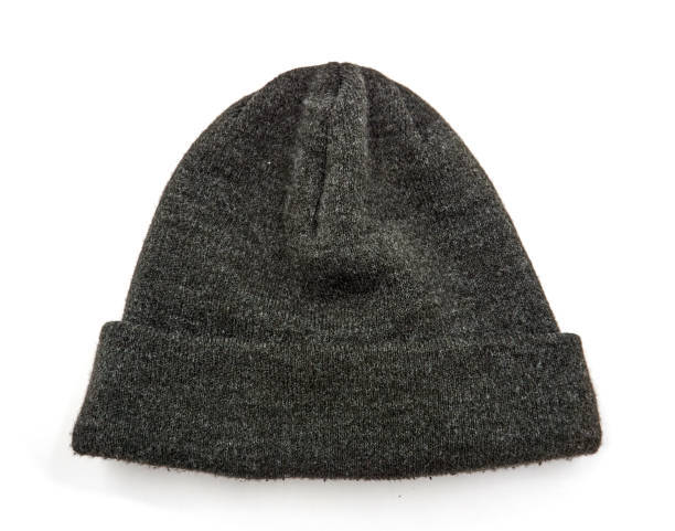 istock Women's hat . knitted hat isolated on white background.gray hat . 1139469023
