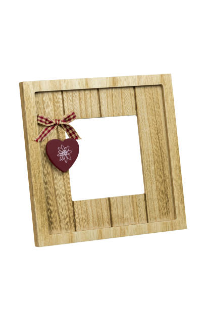 istock Blank wood photo frame for the desk, front view, isolated on white background. Clipping path included 1139471244