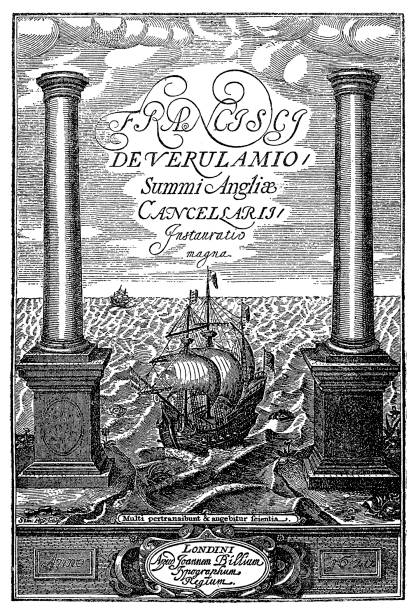 Facsimile of the title page of Francis Bacon 1620 London published "Great Renewal of the Sciences" Illustration of a Facsimile of the title page of Francis Bacon's 1620 London published "Great Renewal of the Sciences" francis bacon stock illustrations