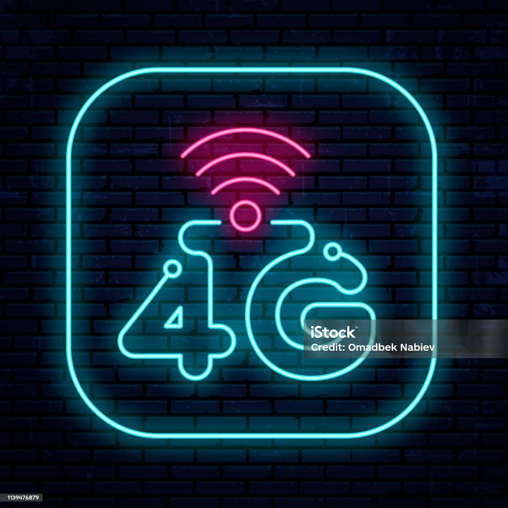 Neon Network Sign Vector Neon Sign 4g Network Stock Illustration - Download Image Now ...