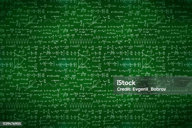 Chavli Math Green Lot Of Basic Math Equations And Formulas White Chalk Lettering On ...