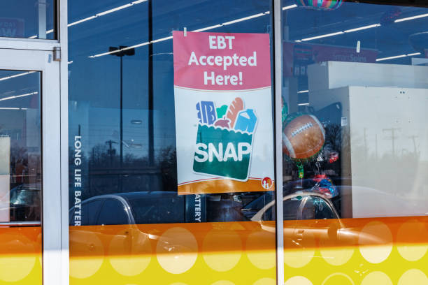 snap y ebt aceptados aquí signo iv - snap fotografías e imágenes de stock