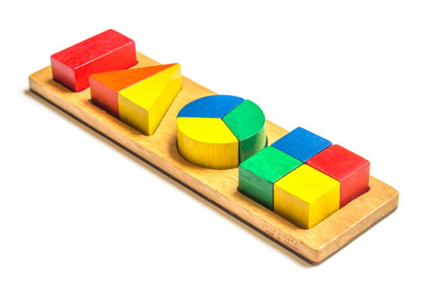 istock Various Wood Toy Block Pieces and Shapes Isolated on White Background to practice and develop children. 1139484260