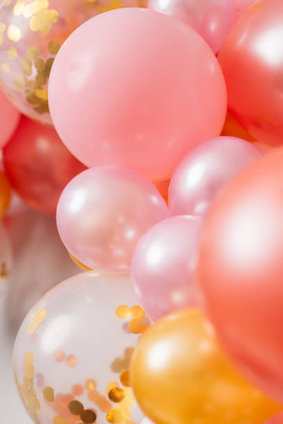 istock Pink golden balloon garland 1139484593