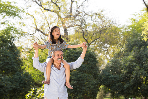 Indian, Happiness, Love, Bonding, Grandfather, Granddaughter,