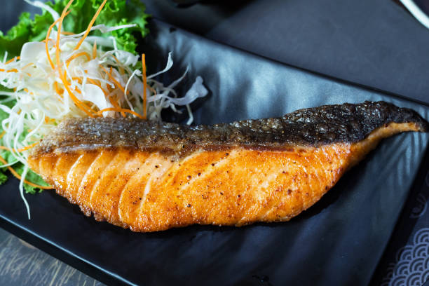 istock Japanese grilled salmon dish 1139484731