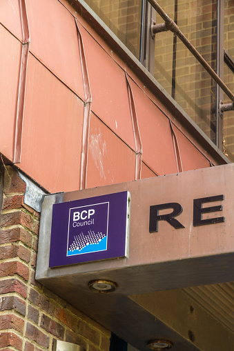 Bournemouth, England – BCP Bournemouth, Christchurch and Poole Council, Christchurch Civic Offices, created April 1 2019 on March 31 2019 in UK.