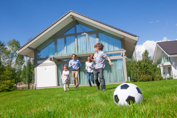 Family playing football