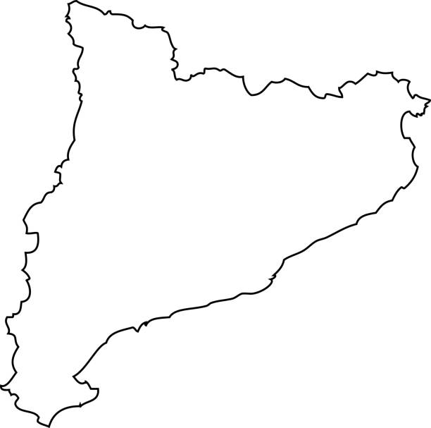 Catalonia. Map region of Spain. Map region of Spain. catalonia stock illustrations
