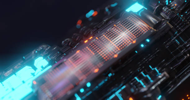 istock Abstract technology background, led and flickering particles. Animation of electric circuit signal with light glow and Bokeh. Futuristic concept. 1139490946