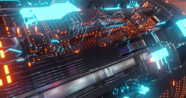 istock Abstract technology background, led and flickering particles. Animation of electric circuit signal with light glow and Bokeh. Futuristic concept. 1139491014